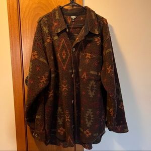 vintage patterned button down flannel / jacket